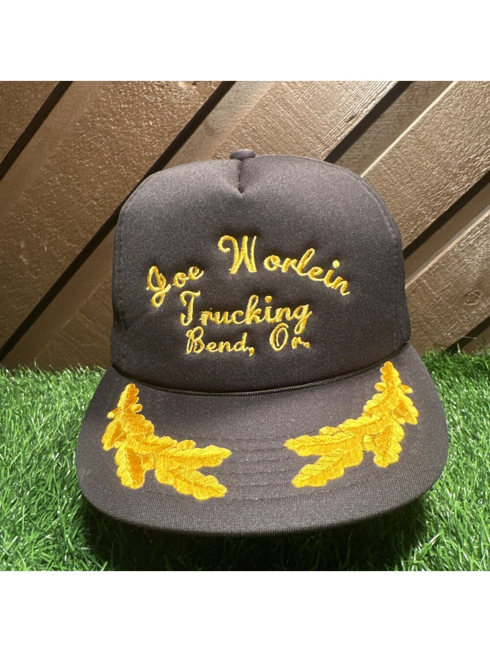 VTG 80s Joe Worlein Trucking Oregon Hat Scrambled Eggs Trucker Cap Made in USA